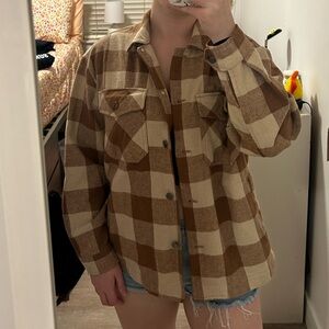 Velvet Heart Brown Plaid Flannel Jacket